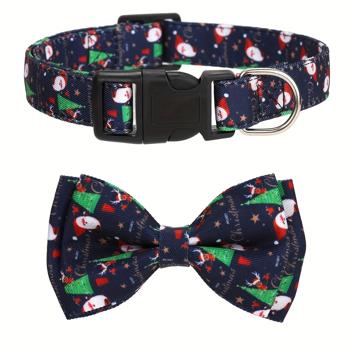 Christmas Dog Collar with Detachable Bow
