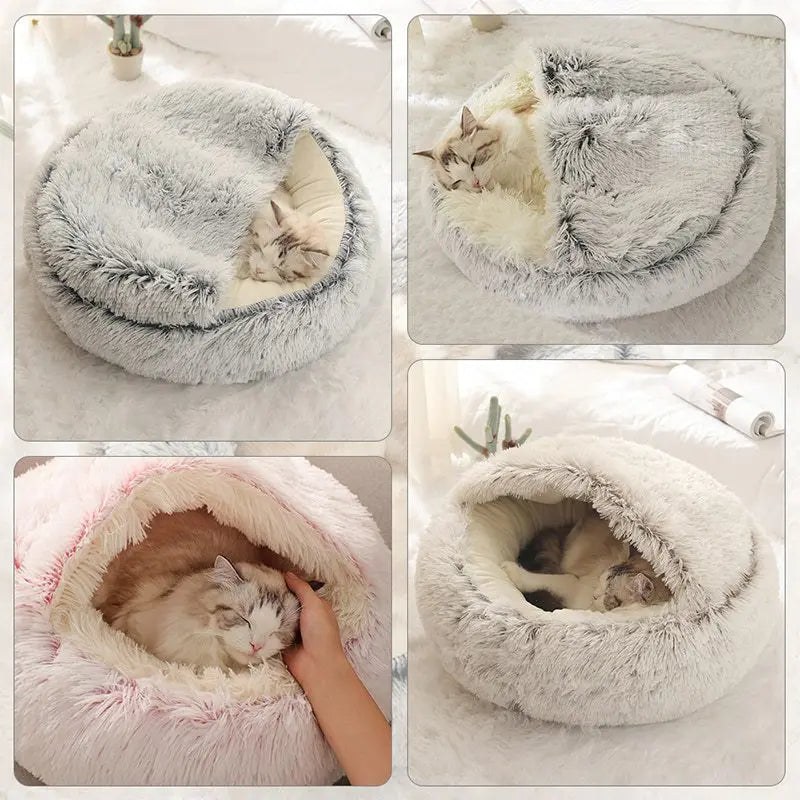 Plush Covered Cat Bed – 40cm