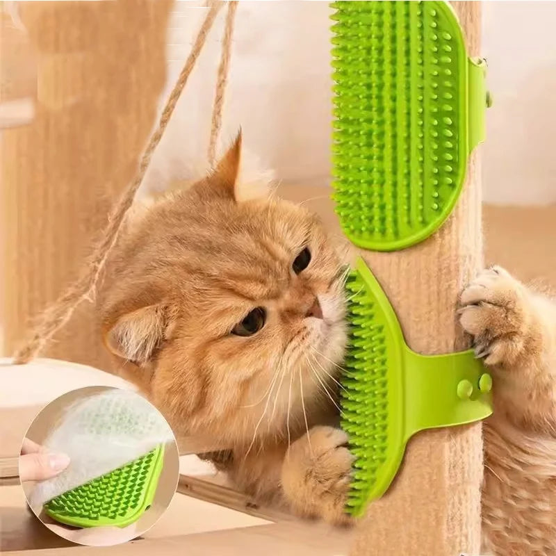 Wall-Mounted Pet Self-Grooming Brush