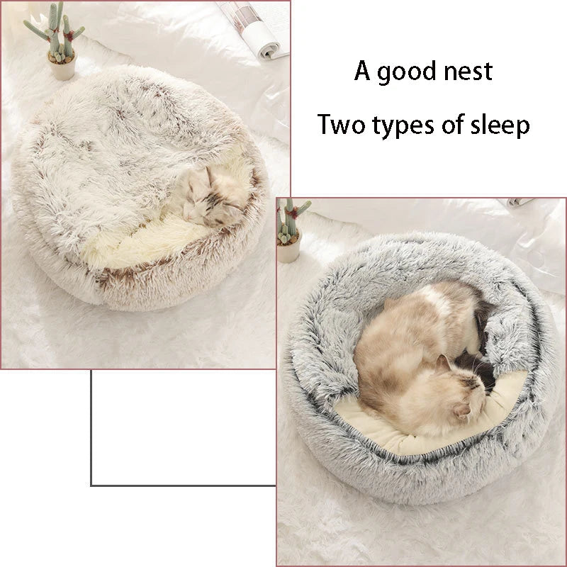Plush Covered Cat Bed – 40cm