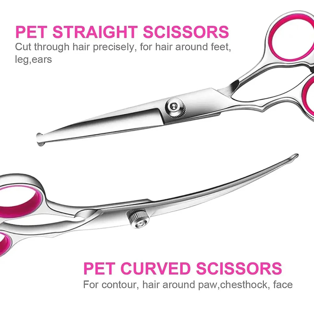 Rounded-Tip Pet Grooming Scissors