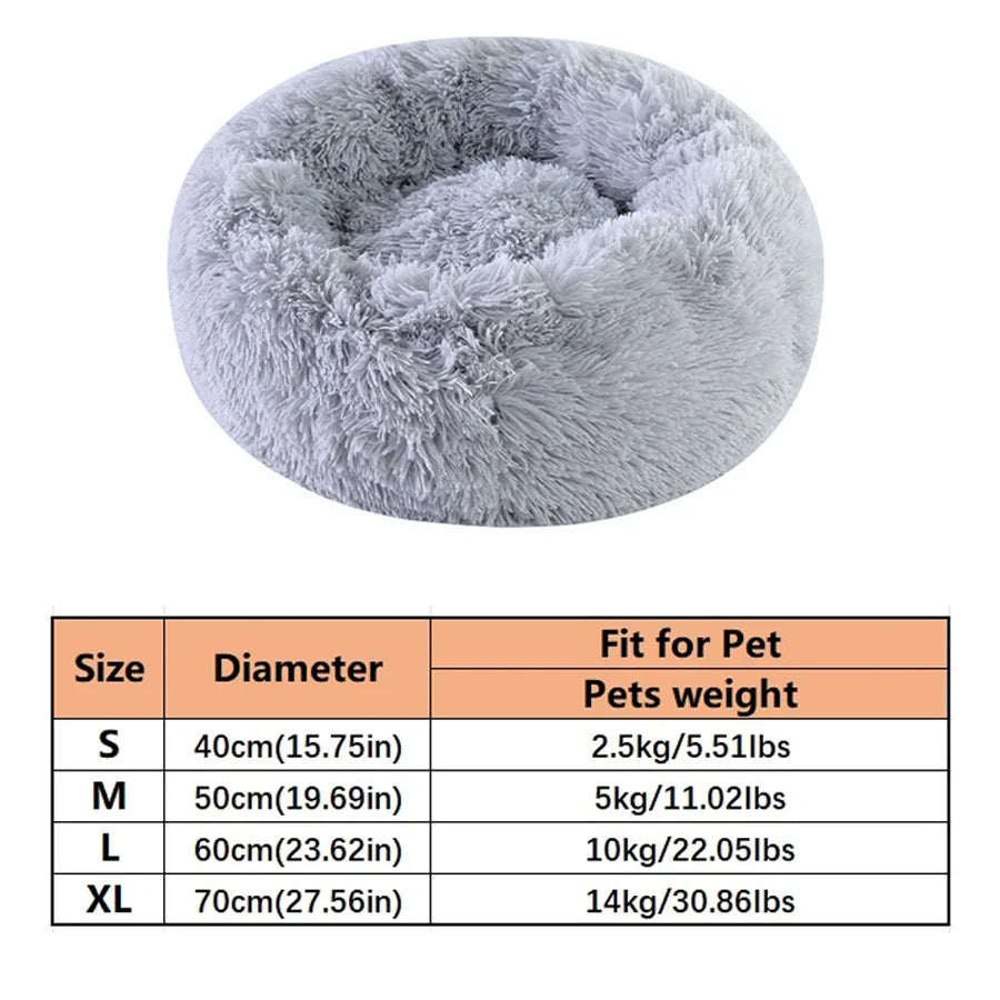 Washable Plush Donut Bed for Dogs & Cats