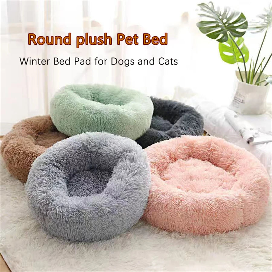 Washable Plush Donut Bed for Dogs & Cats