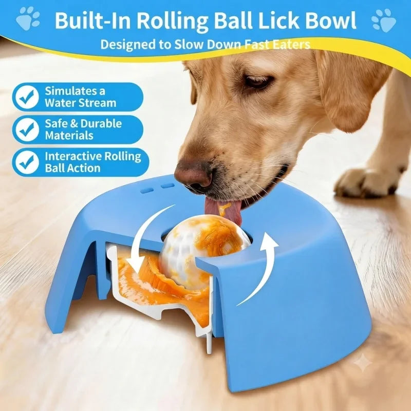 Rolling-Ball Pet Lick Bowl