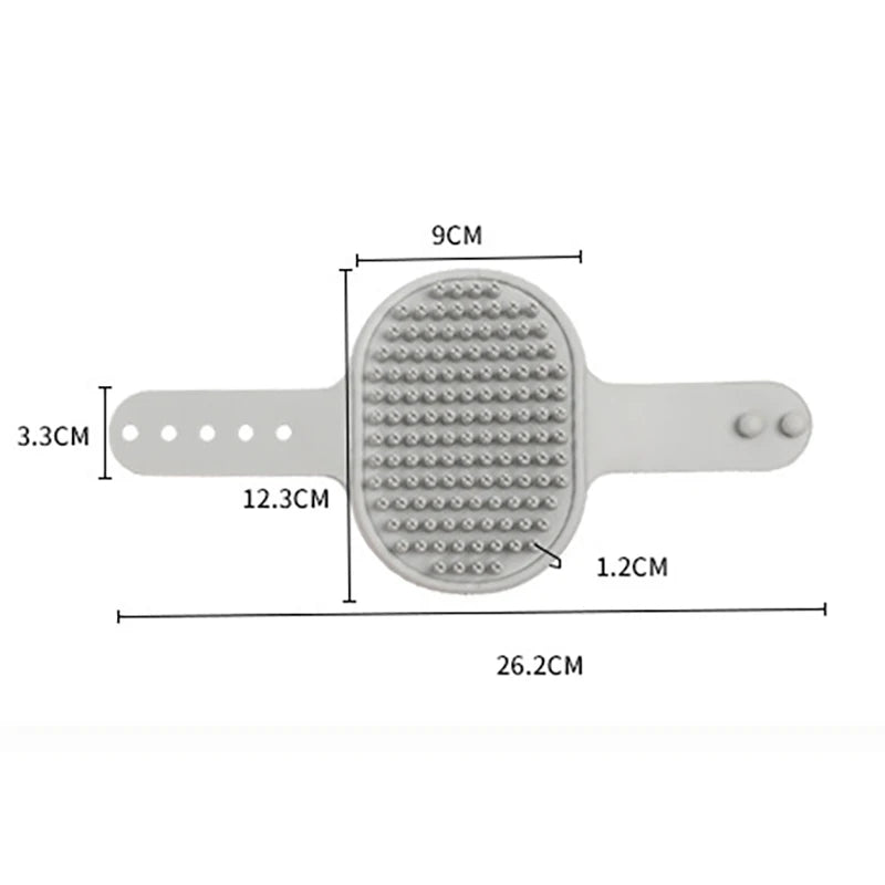 Rubber Pet Bath Brush with Adjustable Handle