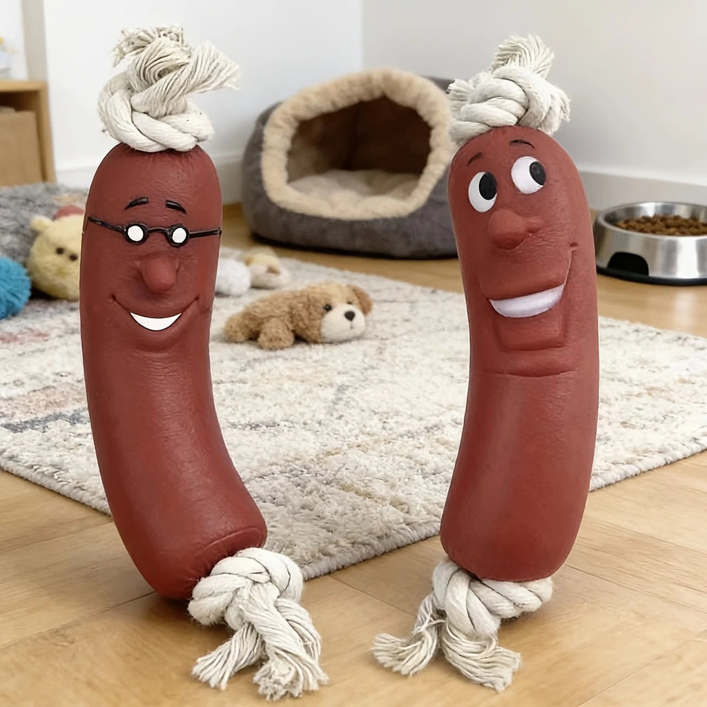 Sausage-Shaped Vinyl Dog Chew Toy