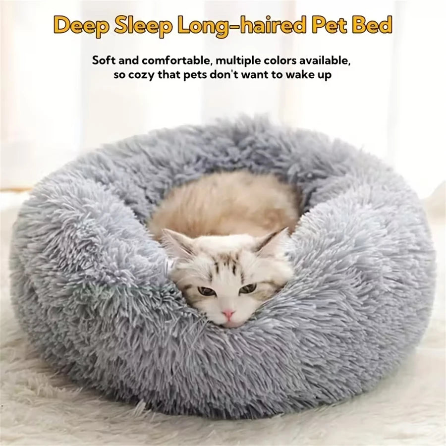 Washable Plush Donut Bed for Dogs & Cats