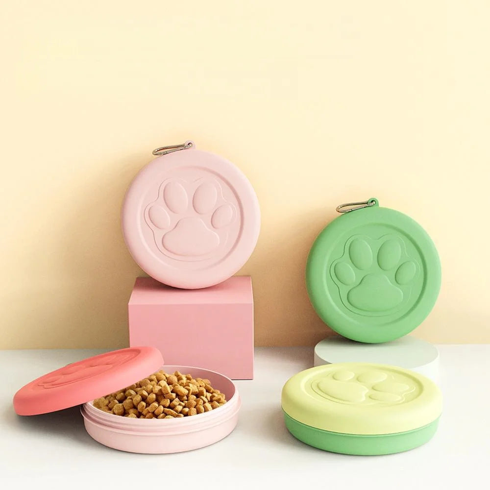 2-in-1 Travel Pet Bowl with Treat Compartment