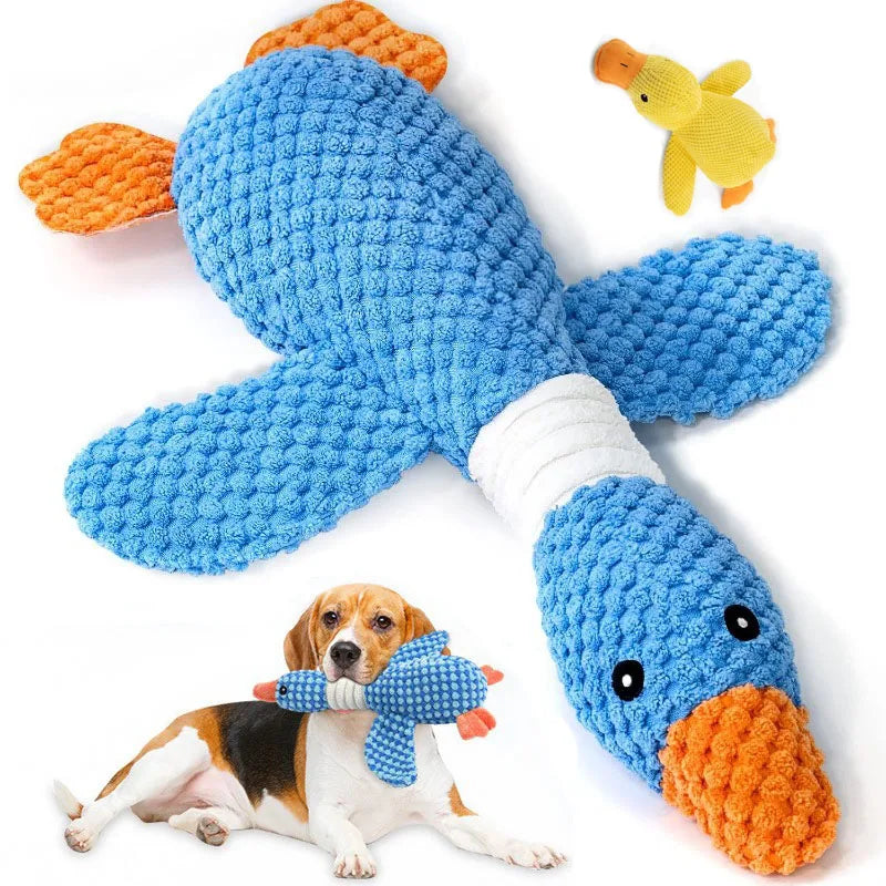Plush Goose Dog Toy with Squeaker & Crinkle