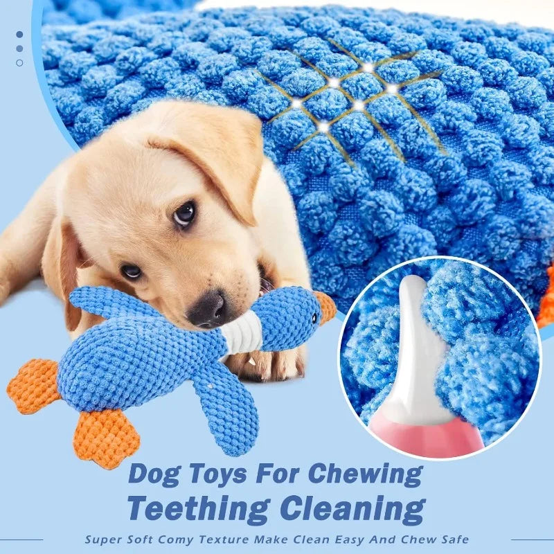 Plush Goose Dog Toy with Squeaker & Crinkle