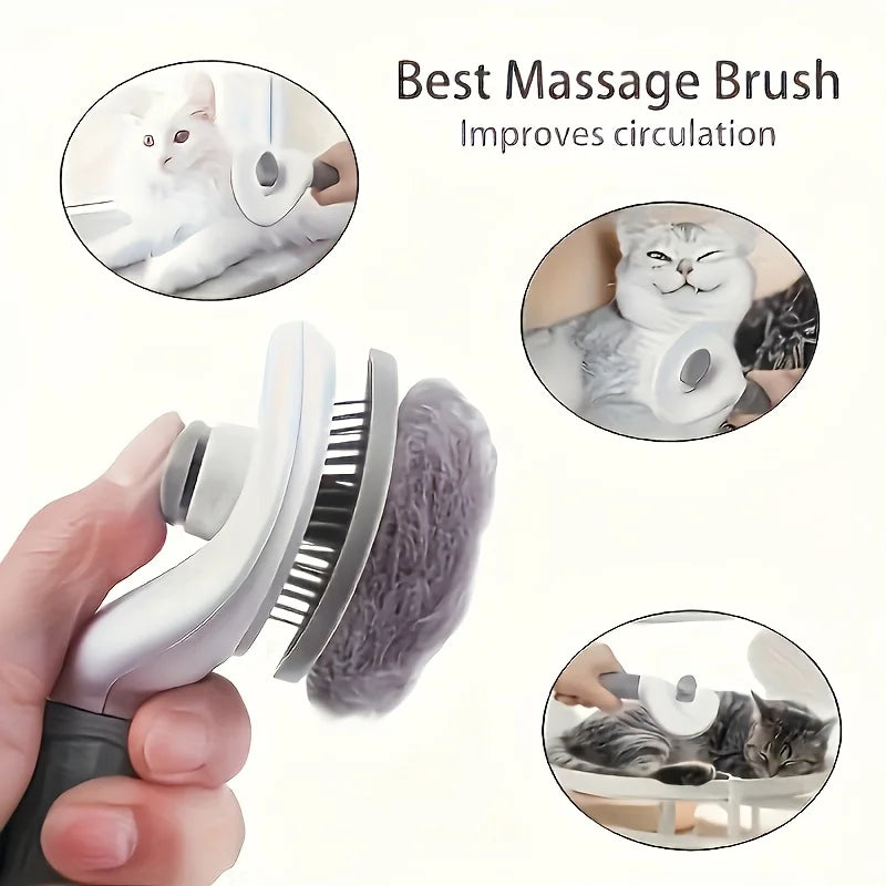 One-Button Grooming Brush for Dogs and Cats