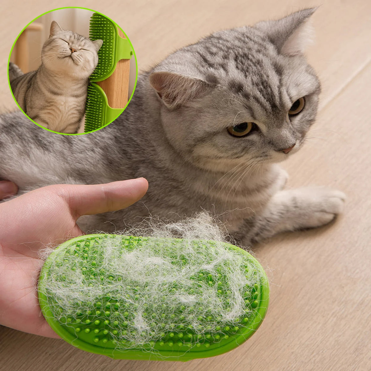 Wall-Mounted Pet Self-Grooming Brush