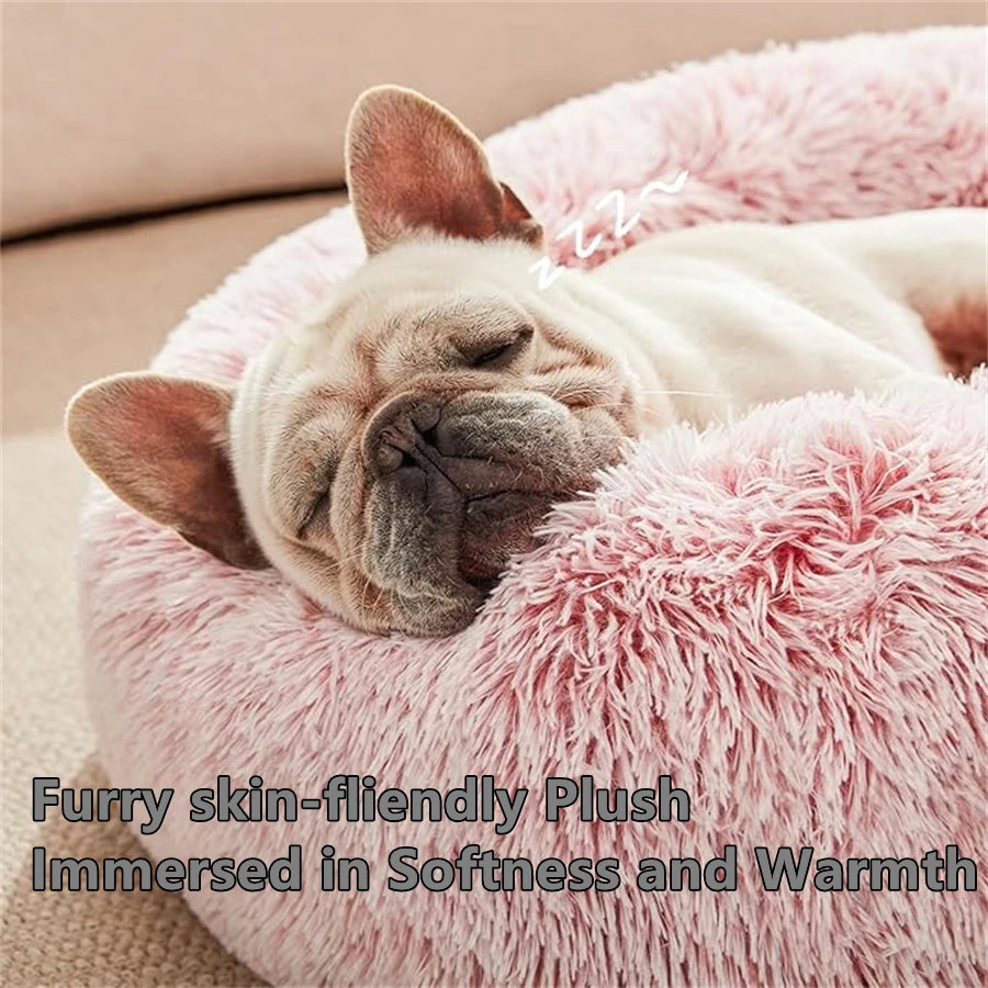 Washable Plush Donut Bed for Dogs & Cats