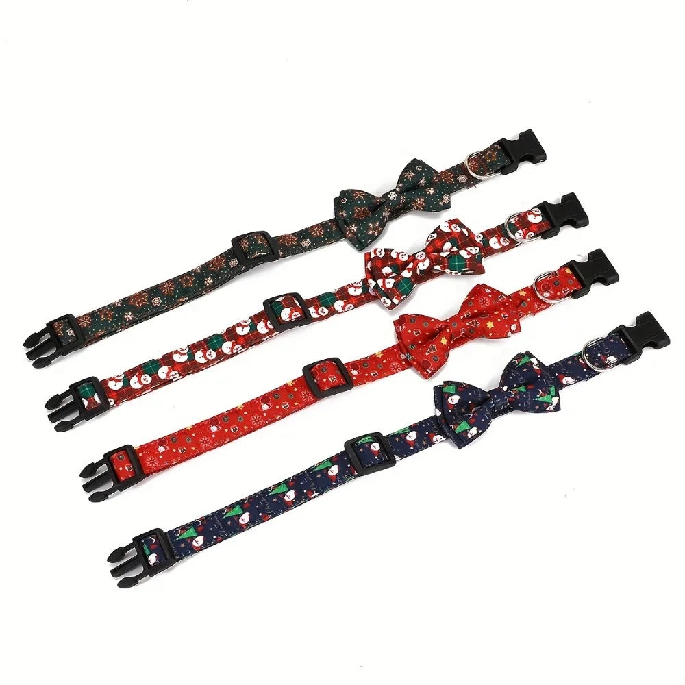 Christmas Dog Collar with Detachable Bow
