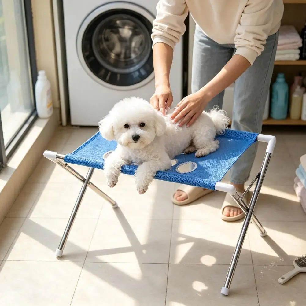 Foldable Pet Bath & Grooming Hammock Stand