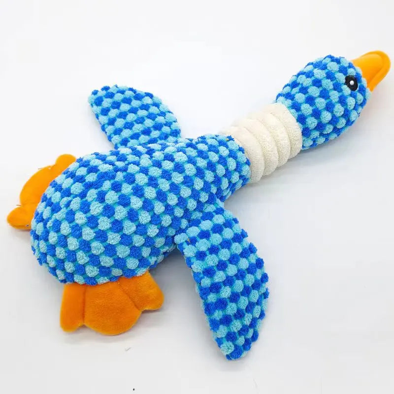 Plush Goose Dog Toy with Squeaker & Crinkle