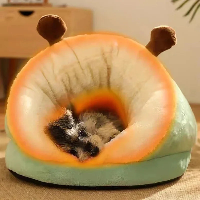 Coral Fleece Dog Bed with Removable Cover
