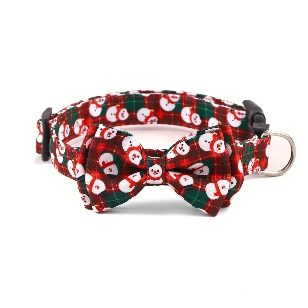 Christmas Dog Collar with Detachable Bow