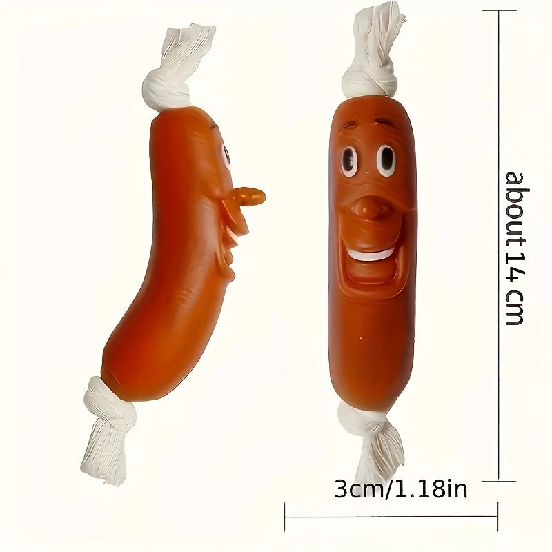 Sausage-Shaped Vinyl Dog Chew Toy