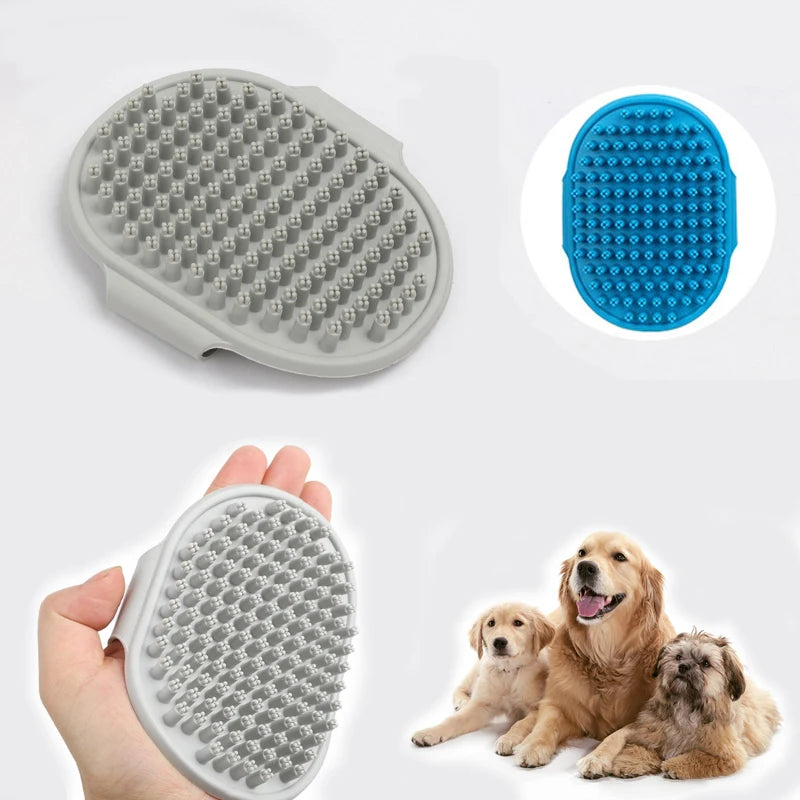 Rubber Pet Bath Brush with Adjustable Handle