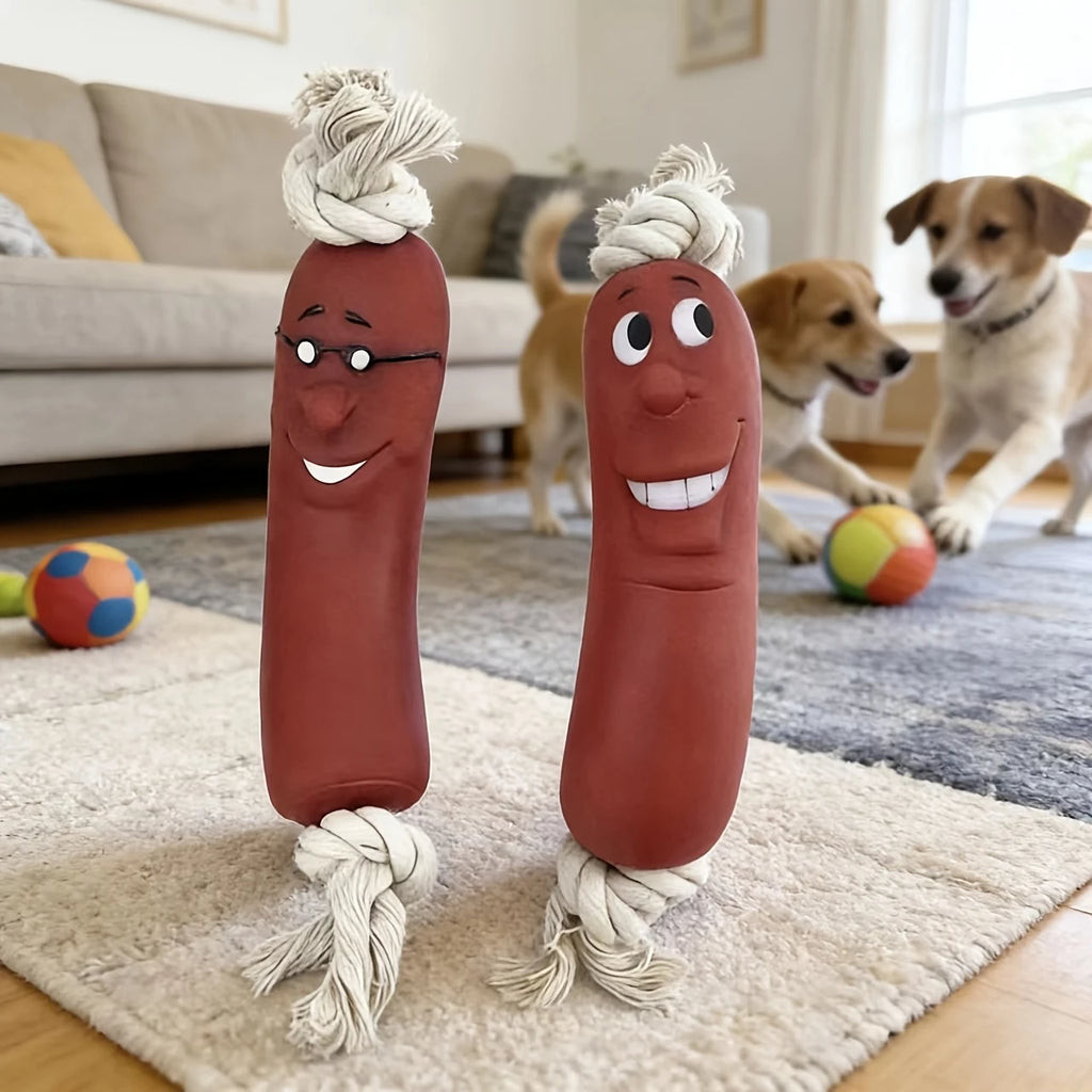 Sausage-Shaped Vinyl Dog Chew Toy