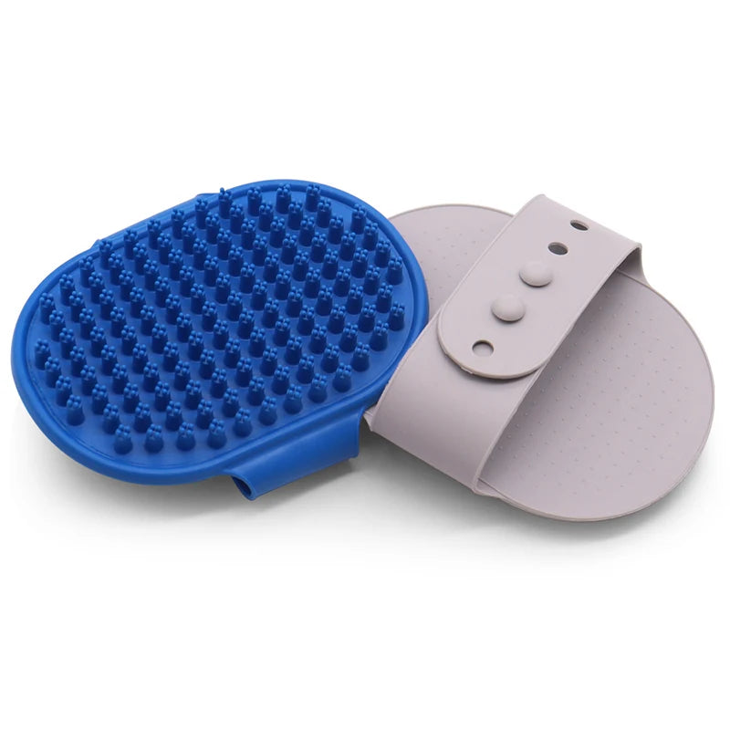 Rubber Pet Bath Brush with Adjustable Handle