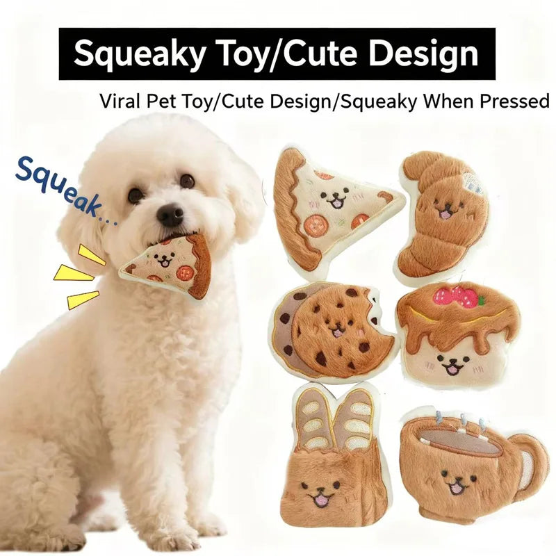 Food-Shaped Plush Squeaky Dog Toy