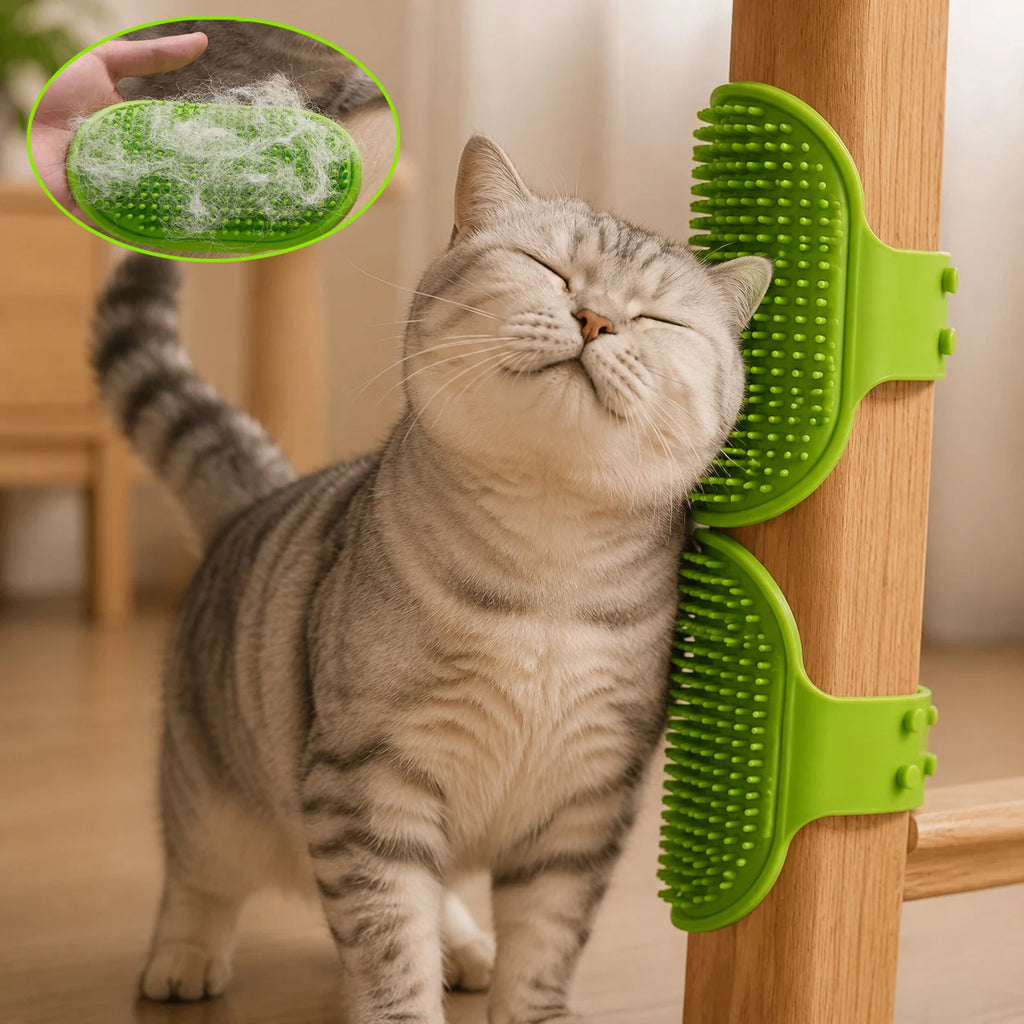 Wall-Mounted Pet Self-Grooming Brush