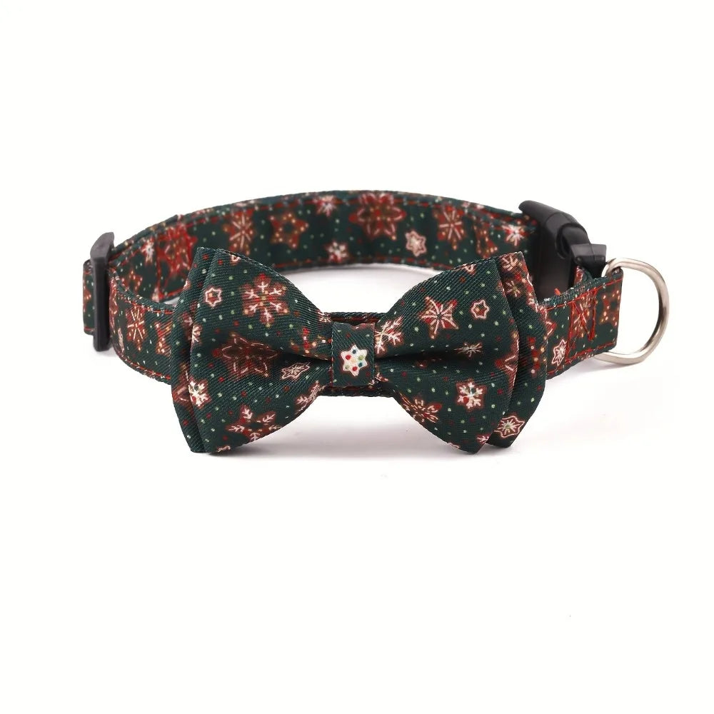 Christmas Dog Collar with Detachable Bow