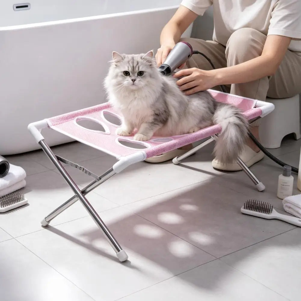 Foldable Pet Bath & Grooming Hammock Stand